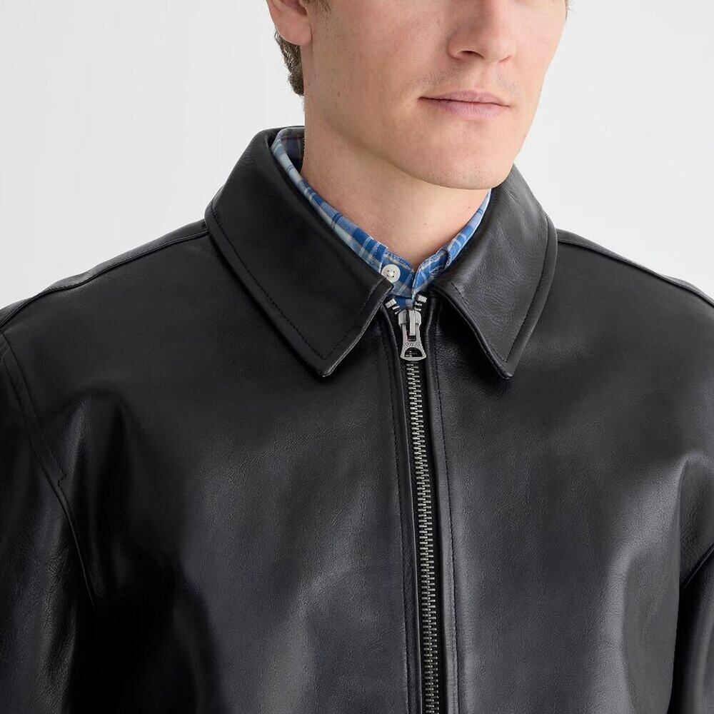 NWT J Crew Limited-Edition Flight jacket in Italian Leather Medium - Picture 2 of 6